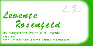 levente rosenfeld business card